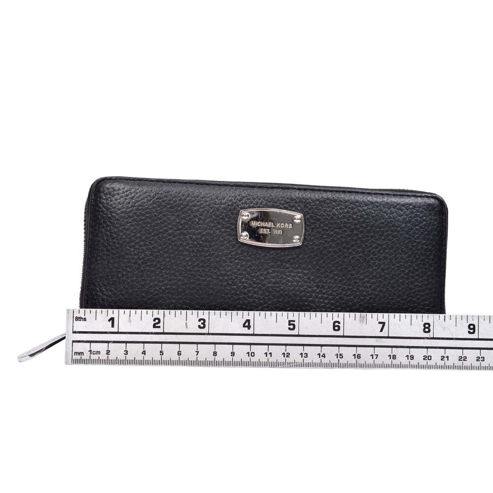 MICHAEL KORS Black Leather Long Zippered Wallet Wristlet - Picture 9 of 12